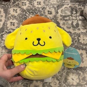 Sanrio Pompompurin Yellow Plush in Hamburger Outfit
